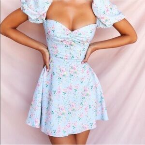 House of CB - Aria Blue Floral Mini dress